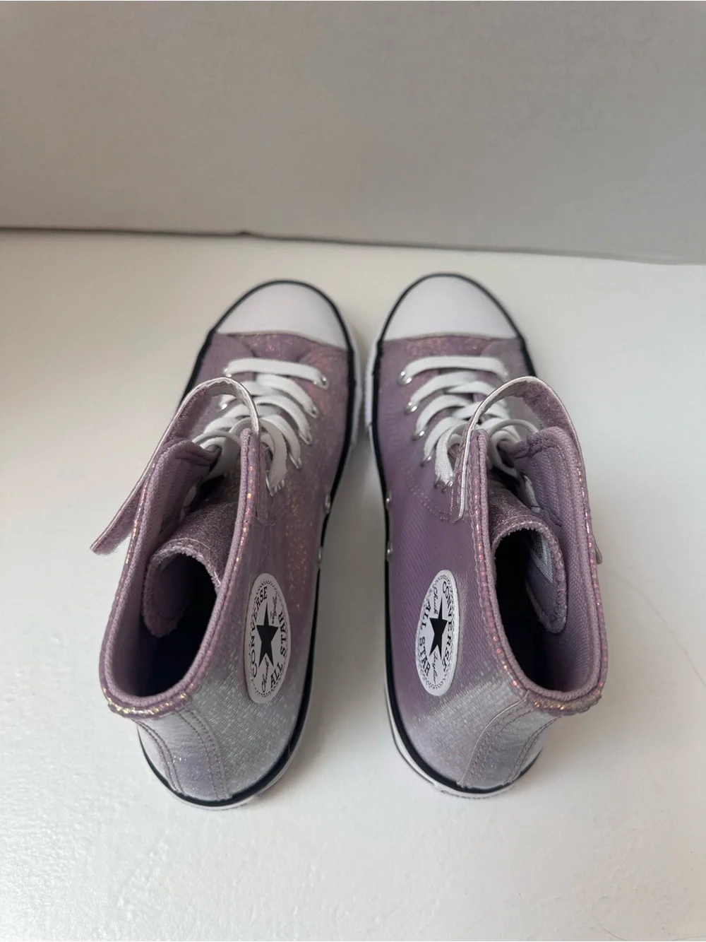 Converse Sparkle Lavender High Top Sneakers